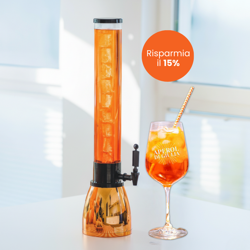 Set regalo bicchiere Aperol e torre per bevande