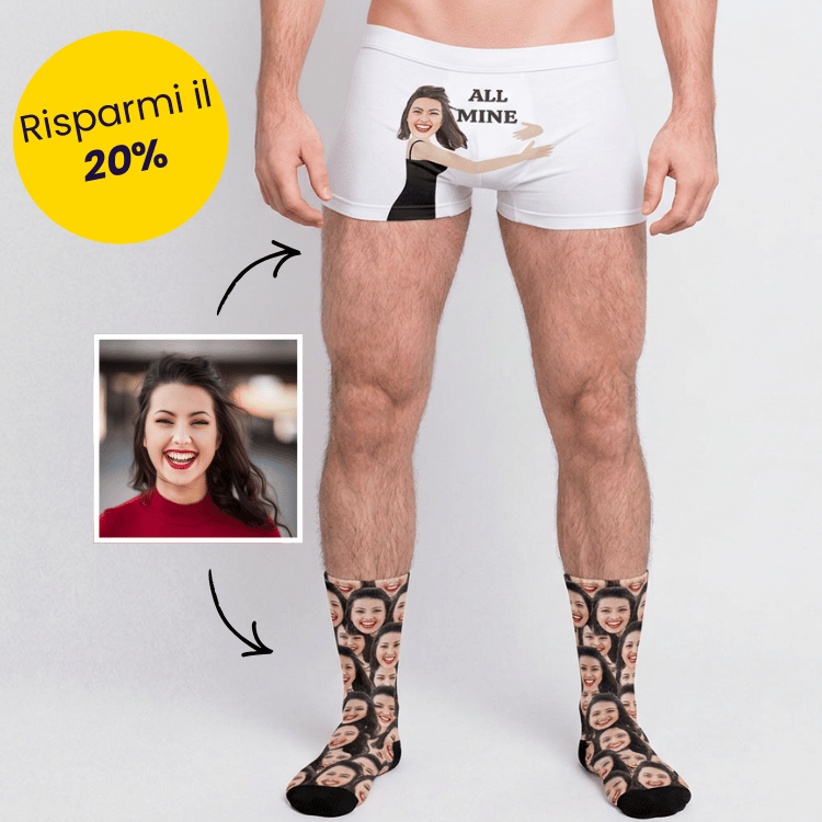 Set regalo calzini e boxer con volto, Regalo, Idee Regalo