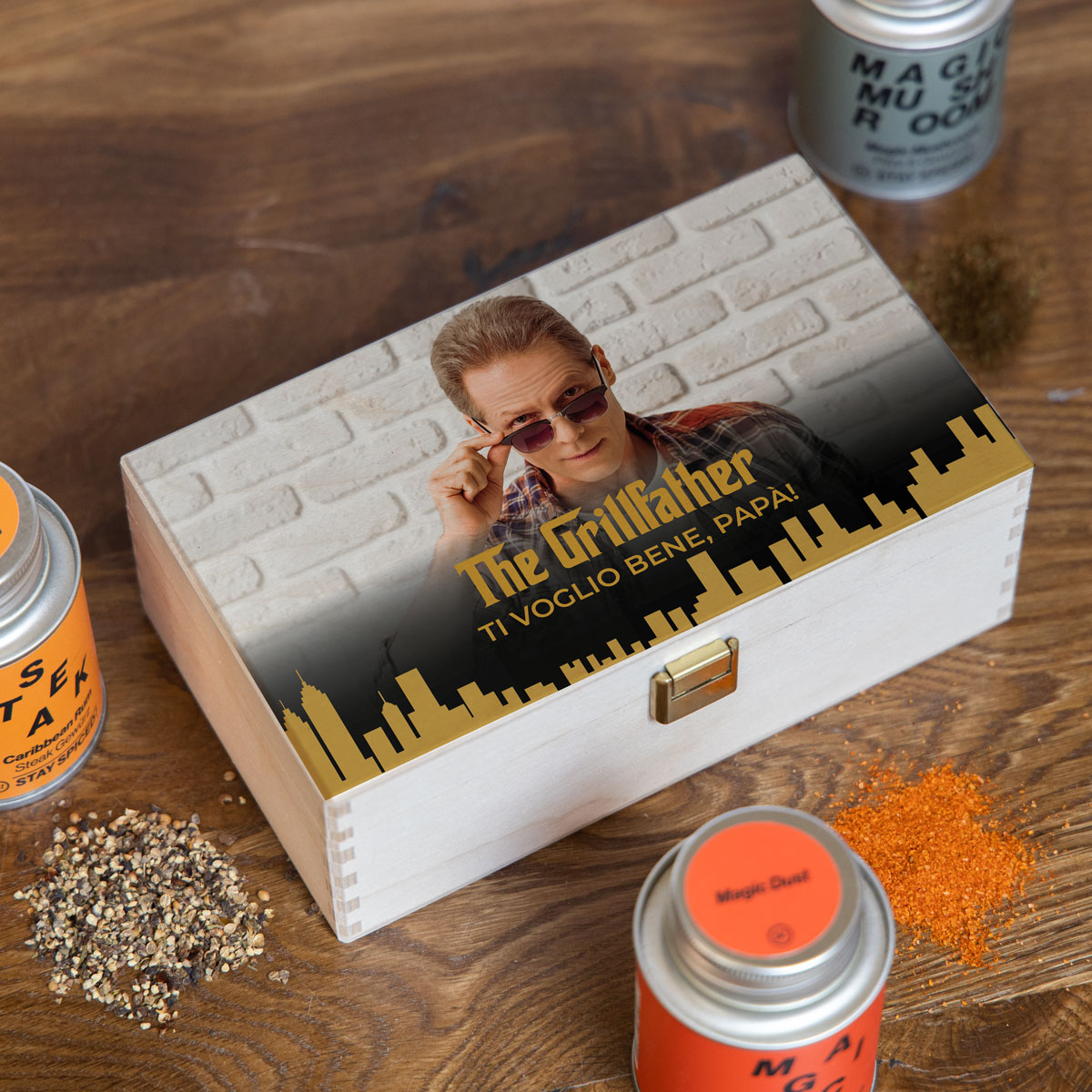 Set di Spezie e Scatola con Foto e Testo