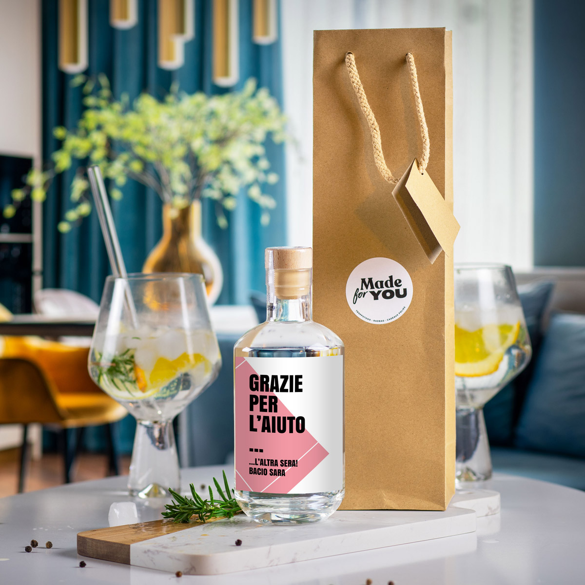 Gin Personalizzato con Testo
