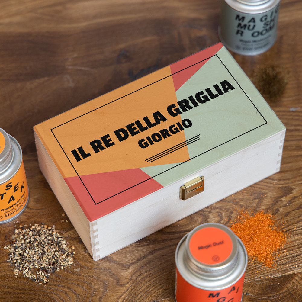 Set di Spezie e Scatola con Testo
