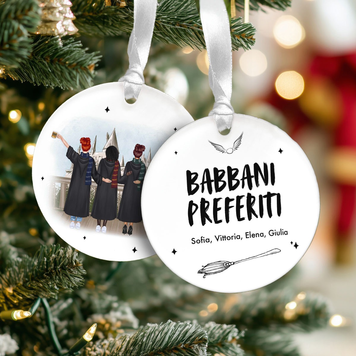 Pendente in Acrilico Personalizzato Maghe Set da 2, Regali Natale, Regali per Lei, un'Amica, la Sorella, Regalini, Regalo, Idee Regalo