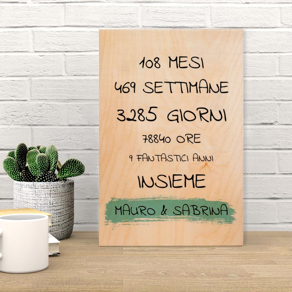 Quadro personalizzabile in legno “anniversario”