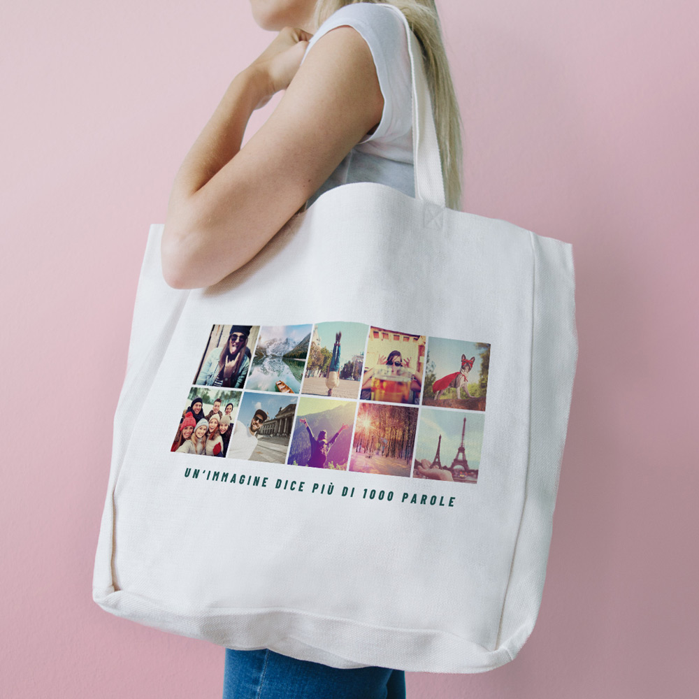 Borsa Personalizzabile con Testo e 10 Foto