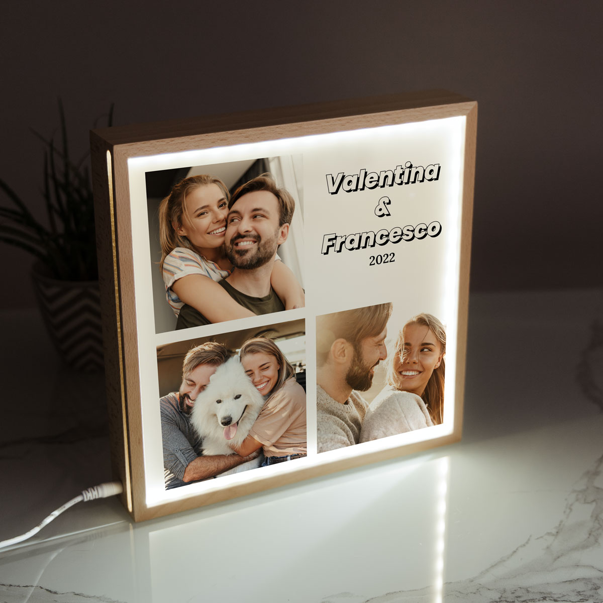 Light Box Personalizzata con 3 Foto e Testo Regali per Lei Regali per un'Amica Regali per la Sorella
