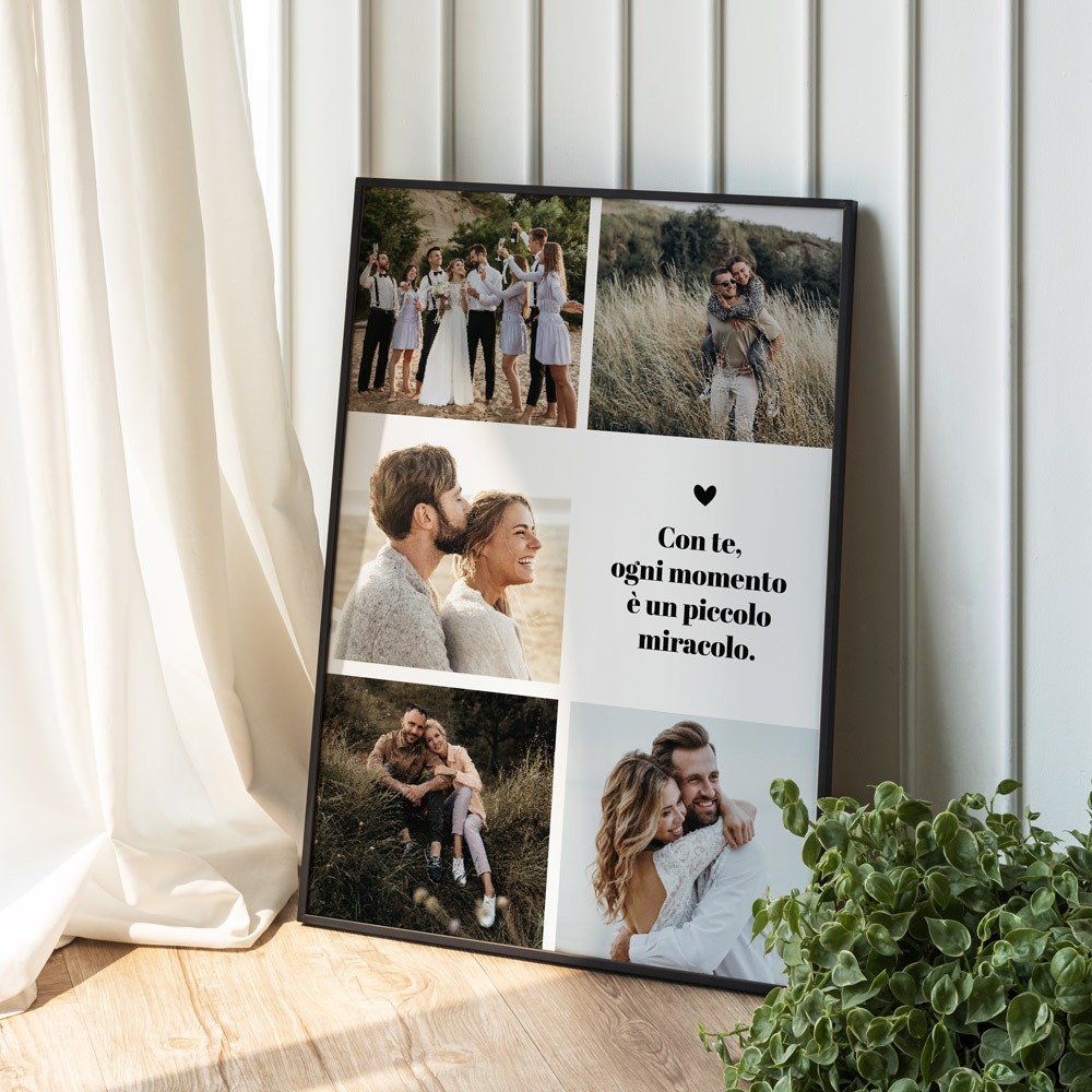 Poster Personalizzato con 5 Foto e Testo