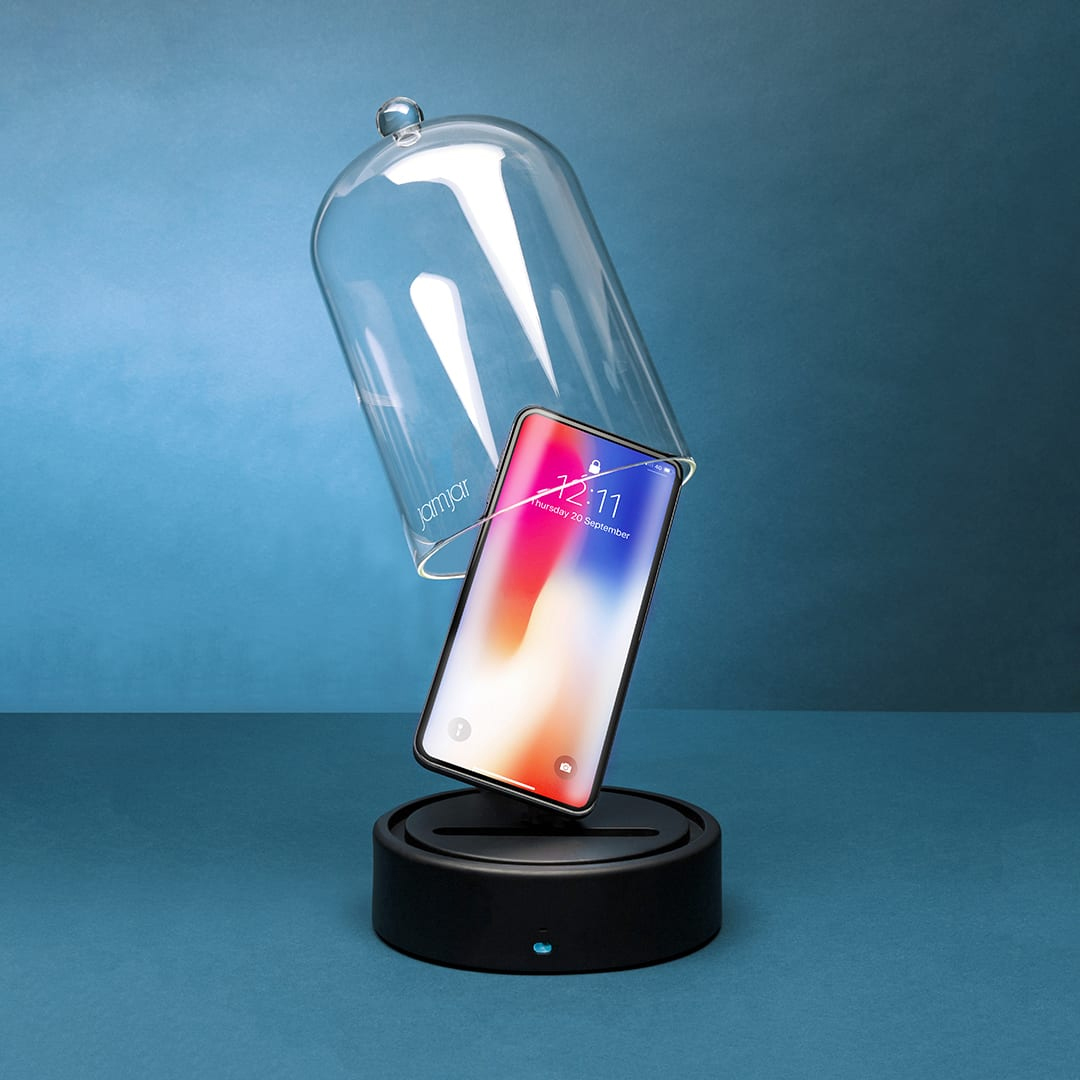 Campana di Vetro per Smartphone con Altoparlante Bluetooth