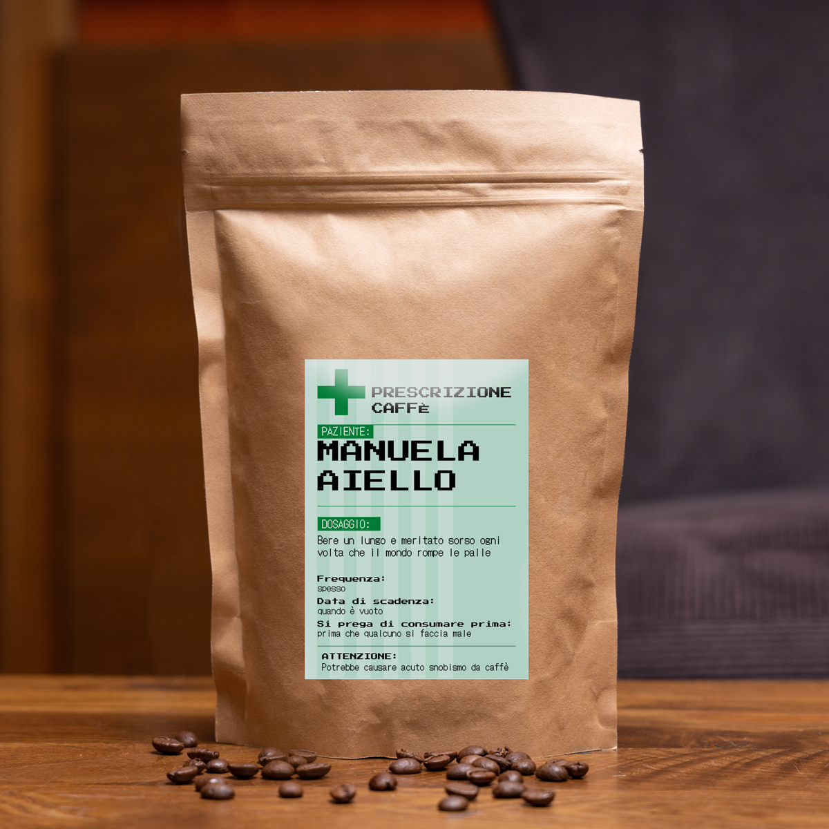 Caffè Prescrizione con Testo