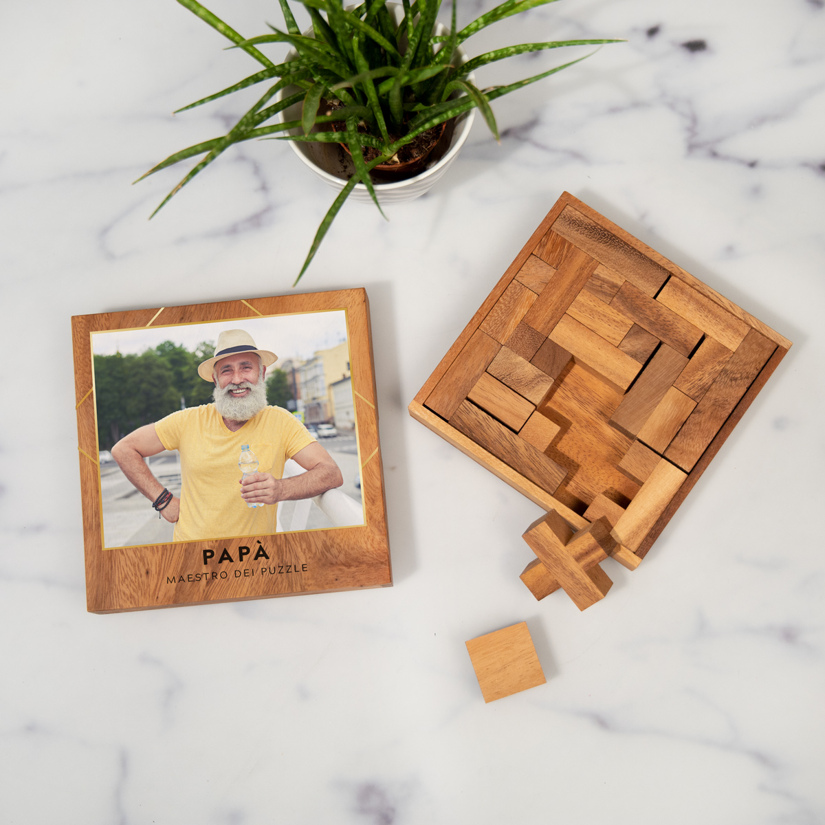 Rompicapo in Legno Personalizzato con Foto e Testo
