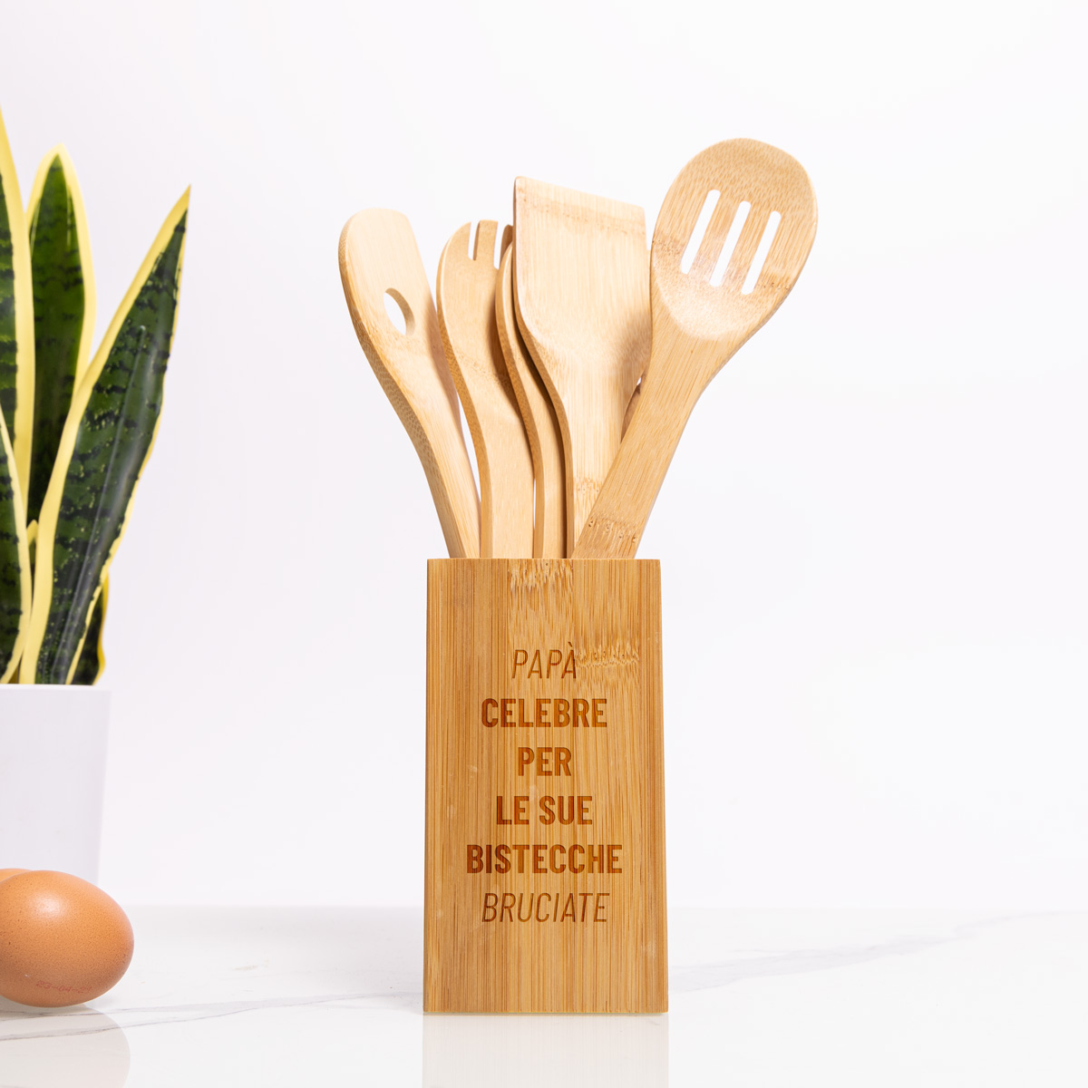 Cucchiai da Cucina in Contenitore Personalizzato con Testo