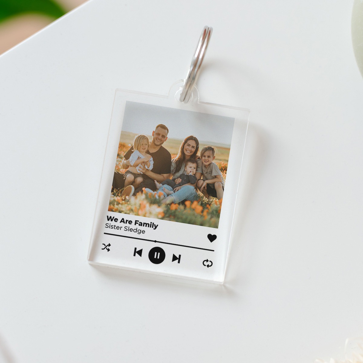 Portachiavi Personalizzato in Acrilico con Foto e Canzone