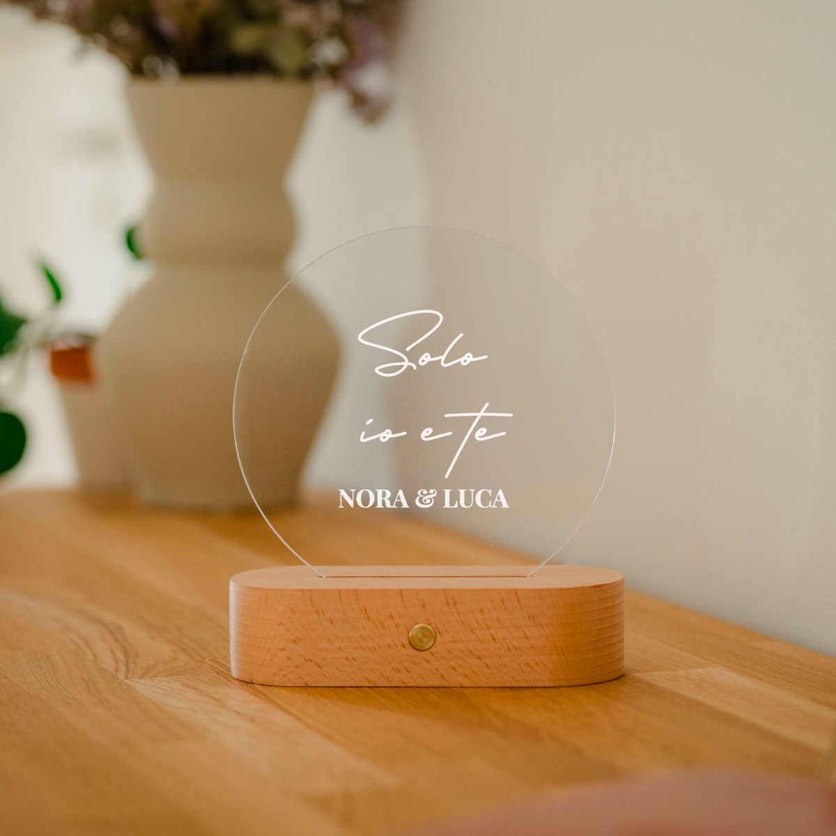 Lampada LED Rotonda Personalizzata, Regali San Valentino, Regali di Compleanno, Regali per Lei, un'Amica, la Sorella, Regali per la Mamma, Regali Divertenti, Regali Romantici, Regali di Matrimonio, Regalo, Idee Regalo