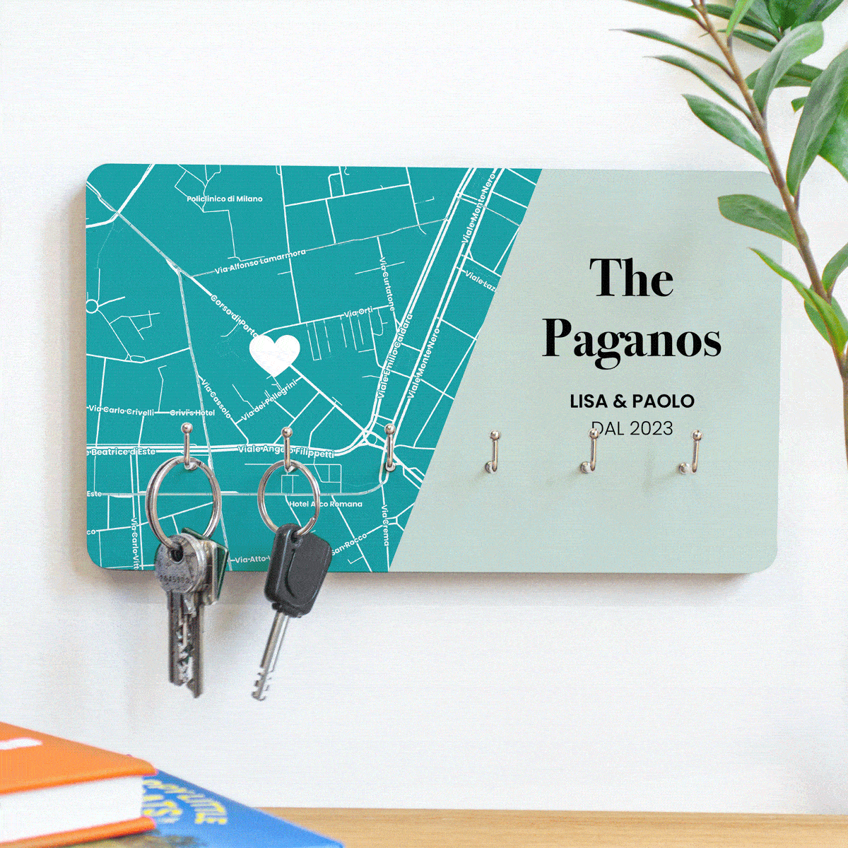 Portachiavi da Parete con Mappa Personalizzata Dove tutto è iniziato