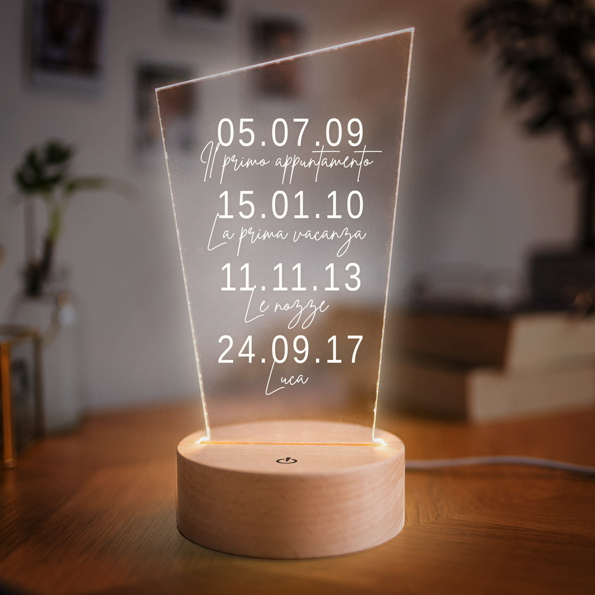 Lampada LED Personalizzata con Date Importanti Regali di Compleanno Regali Romantici Regali di Matrimonio