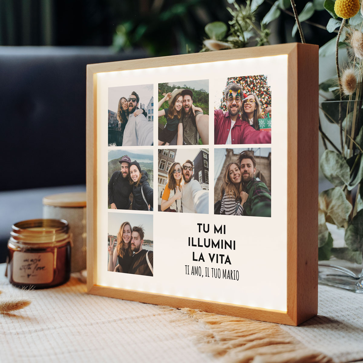 Light Box Personalizzata con 7 Foto e Testo