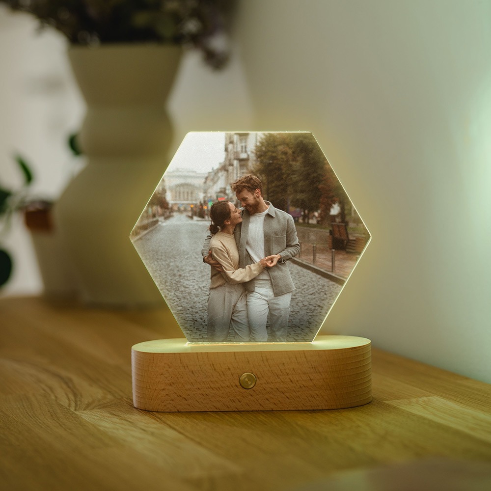 Lampada LED Personalizzata con Foto, personalizzato, Festa del Papà, Regali Foto, Regali di Compleanno, Regali per Lei, un'Amica, la Sorella, Regali Divertenti, Regali Romantici, Regali di Matrimonio, Regalo, Idee Regalo