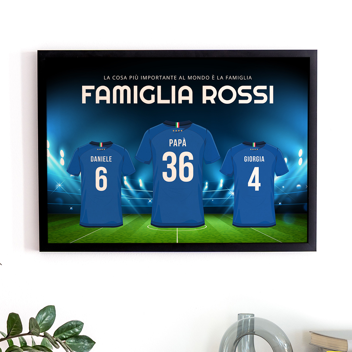 Poster Personalizzato per la Famiglia con Maglie da Calcio, Regali per Lui, un Amico, il Fratello, Regali per il Papà, Regali Divertenti, Regali Romantici, Regali di Matrimonio, Regalini, Regalo, Idee Regalo