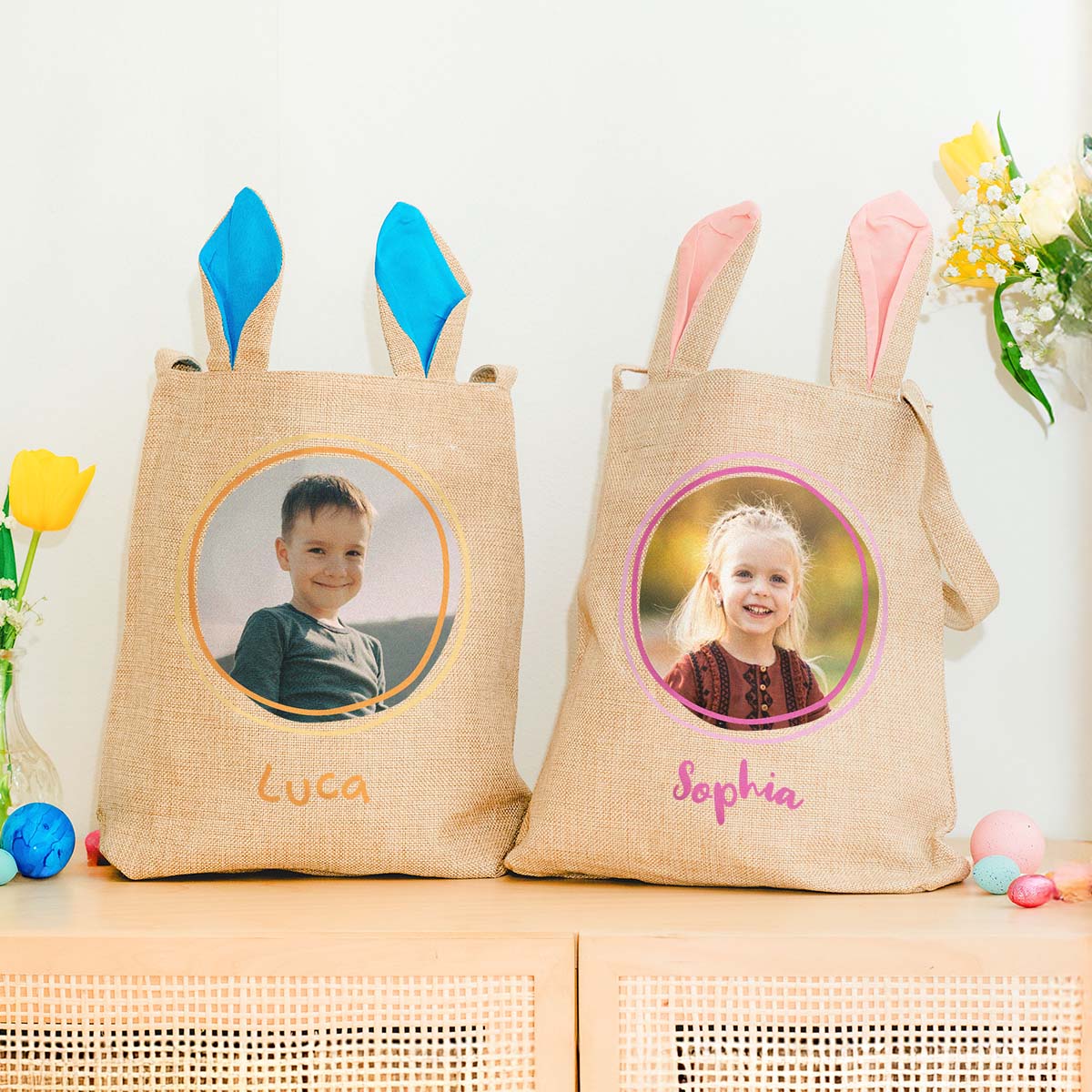 Cestino di Pasqua Personalizzato con Foto e Nome, Regali Foto, Regalini, Regalo, Idee Regalo