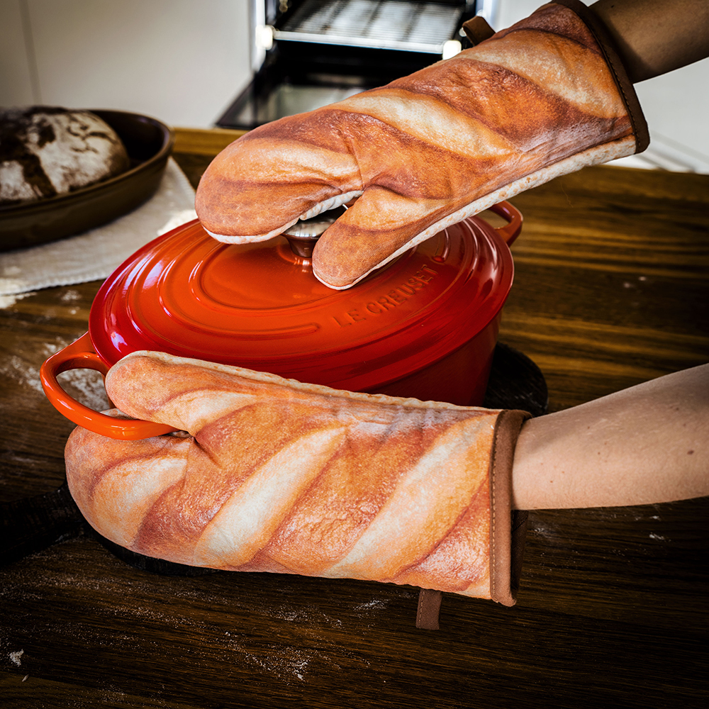 Guanti da Forno in Stile Pane Bianco