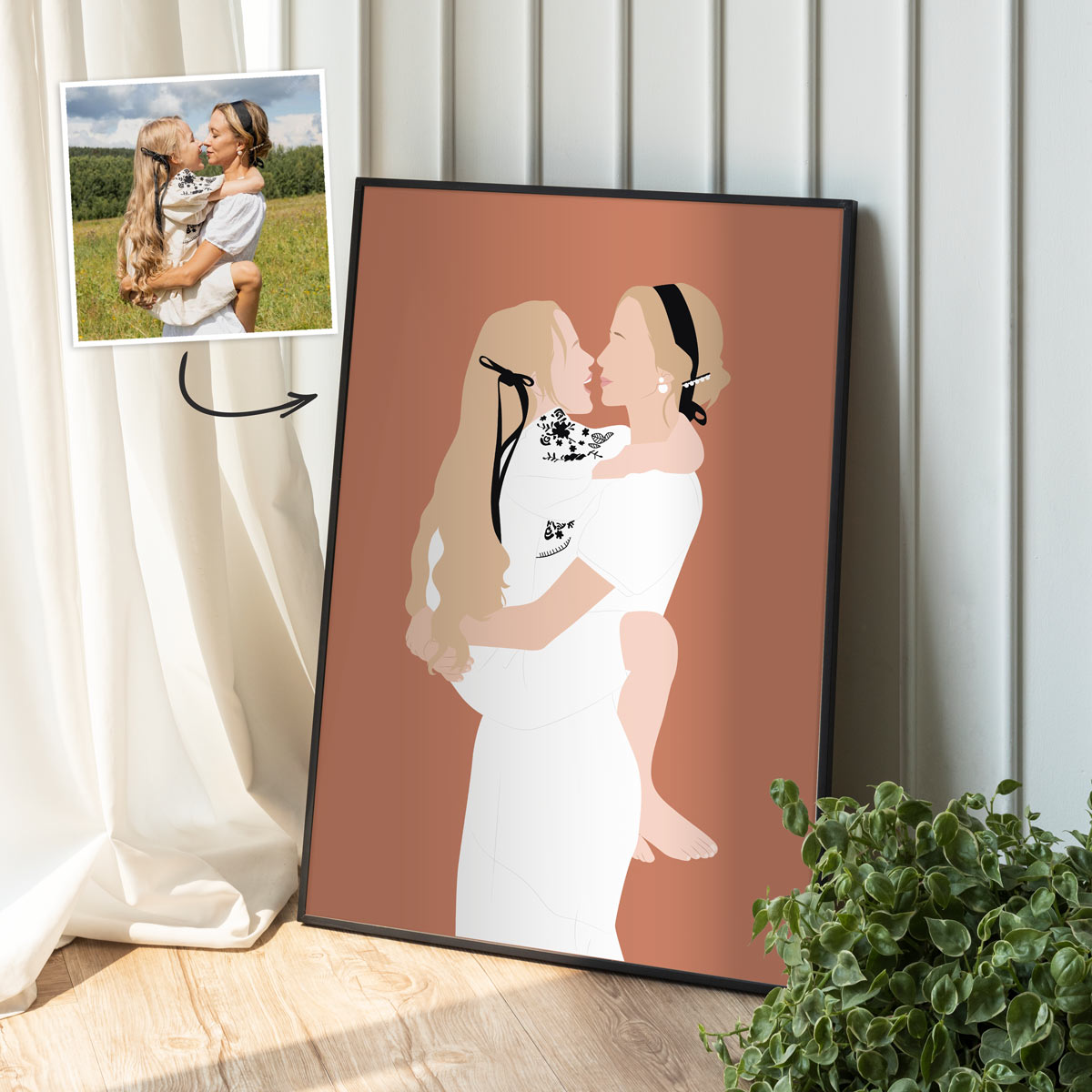 Poster Illustrazione disegnata a mano con 2 Persone