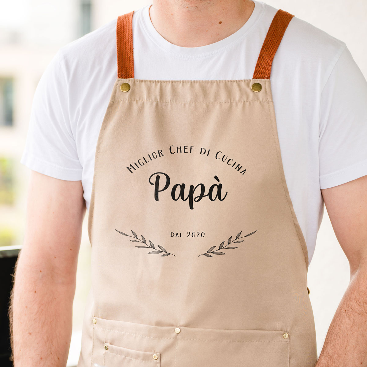 Grembiule Personalizzato con Ghirlanda e Testo, Festa del Papà, Regali di Compleanno, Regali per Lei, un'Amica, la Sorella, Regali per la Mamma, Regali Divertenti, Regali Romantici, Regali di Matrimonio, Regalini, Regalo, Idee Regalo