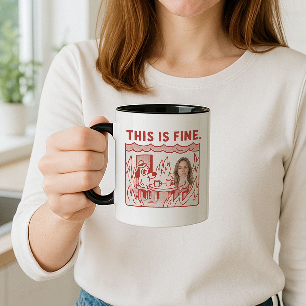 Tazza Personalizzata con Foto - This is Fine Meme