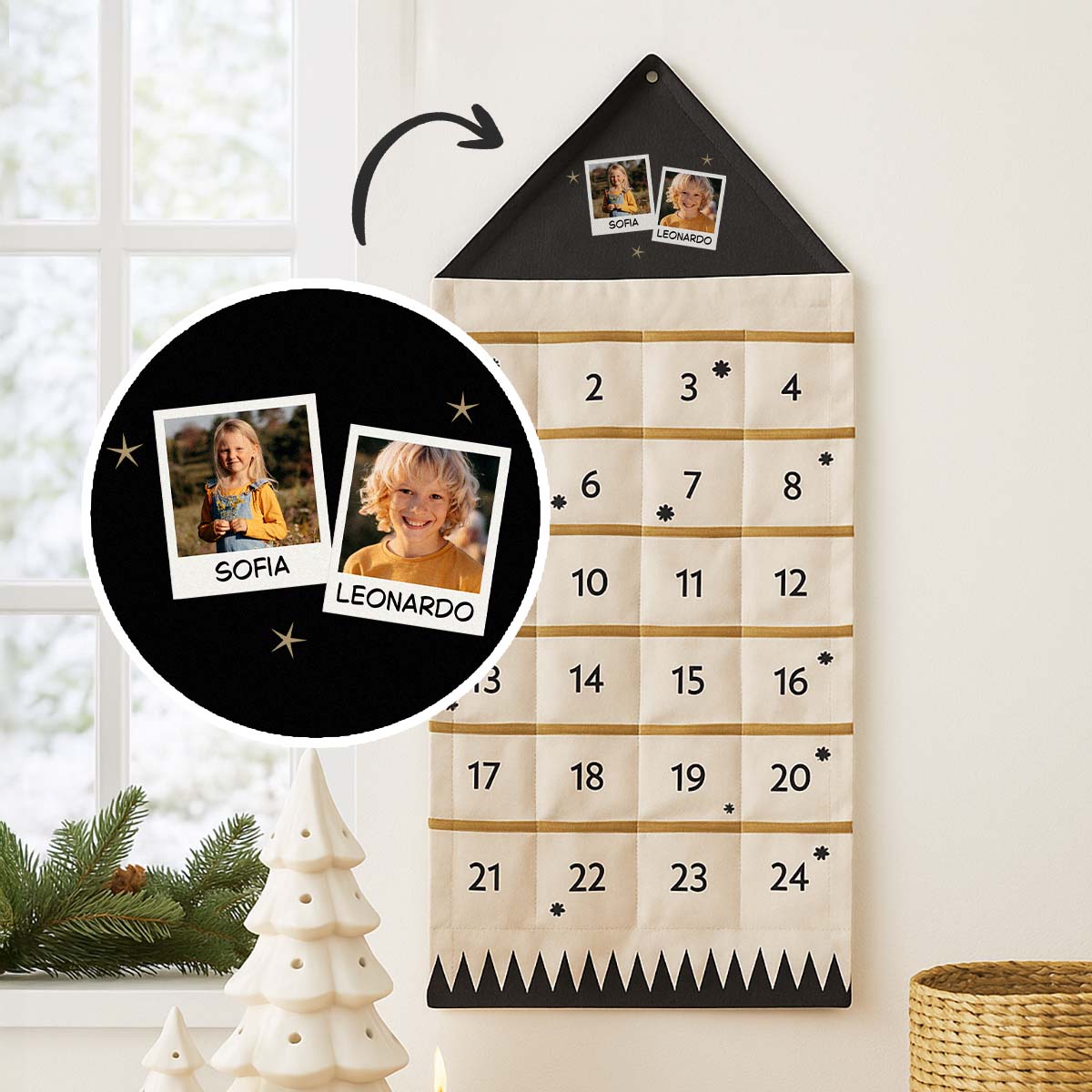 Calendario dell'Avvento Personalizzabile in stile Polaroid, Regali Natale, Regali Foto, Regali Divertenti, Regali Romantici, Regali di Matrimonio, Reg