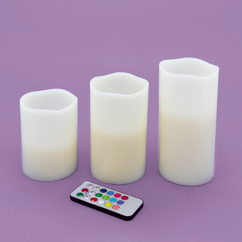 Set 3 Candele LED con Telecomando