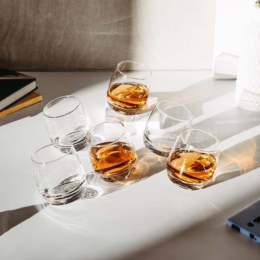 Set 6 Bicchieri da Whisky Dondolanti Geschenke für Männer Regali festa del papà Regali per Lui Regali per un Amico Regali per il Fratello Regali per il Papà