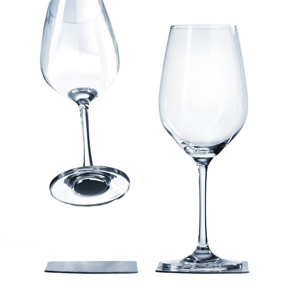 Bicchieri da Vino Magnetici con Sottobicchieri in Gel
