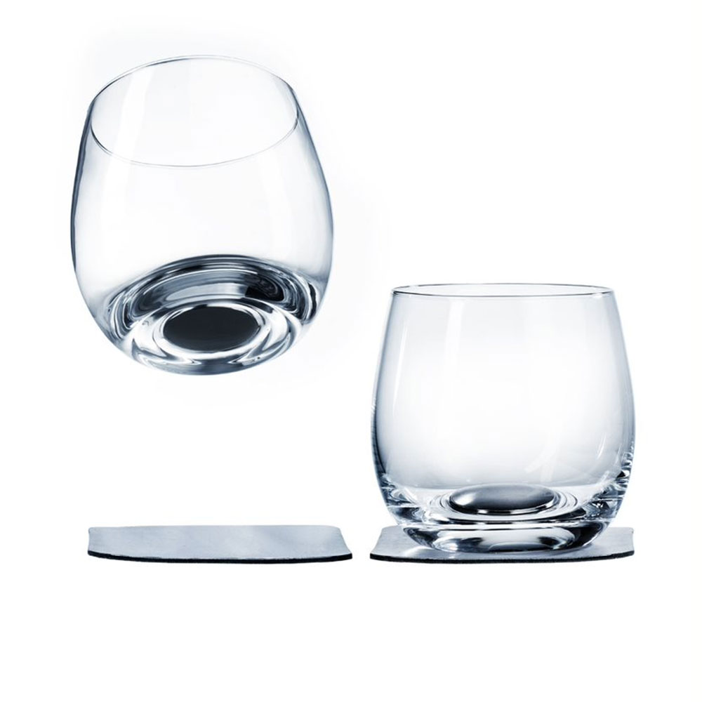 Bicchieri da Whisky Magnetici con Sottobicchieri in Gel
