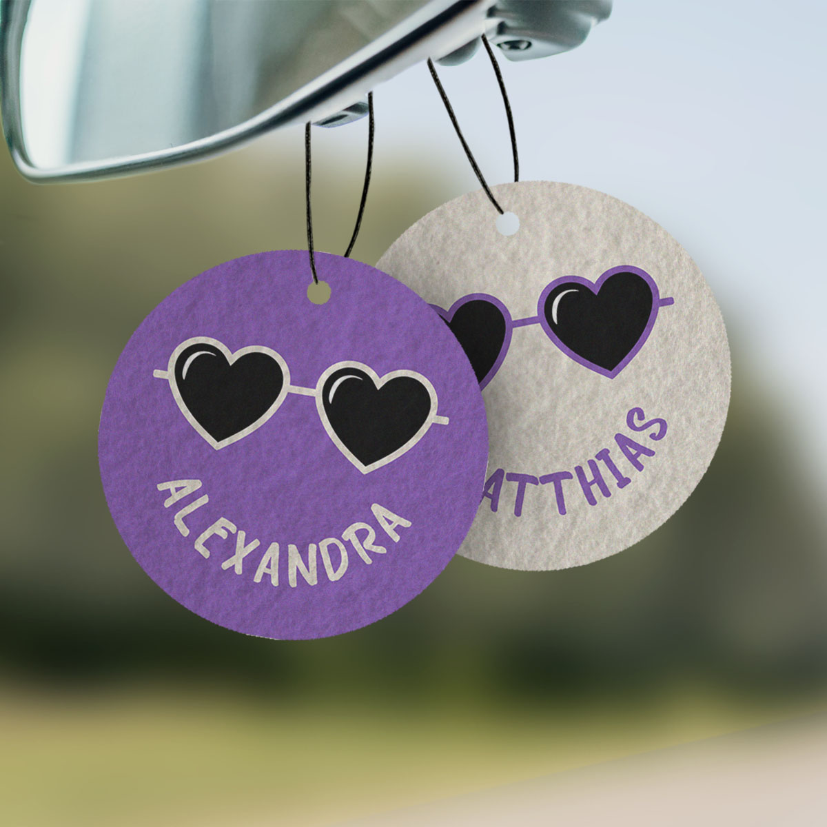 Profumatore Auto Personalizzato con Smiley e Testo Set da 2, Regali San Valentino, Regali Divertenti, Regali Romantici, Regali di Matrimonio, Regalini, Regalo, Idee Regalo