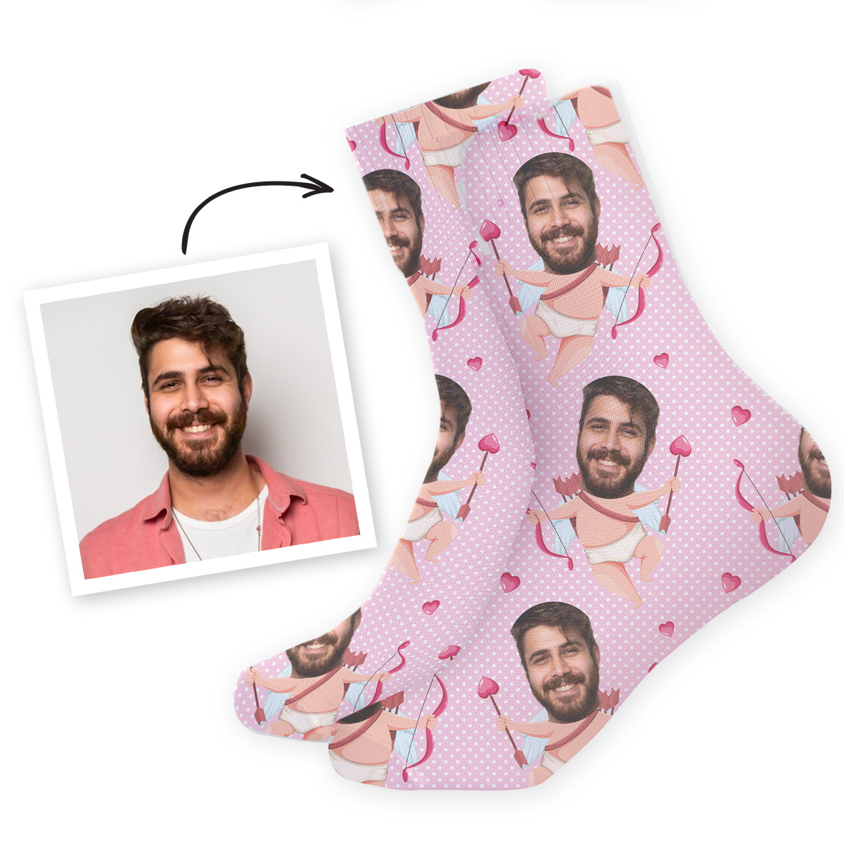 Calzini Personalizzati con Faccia e Sfondi Romantici