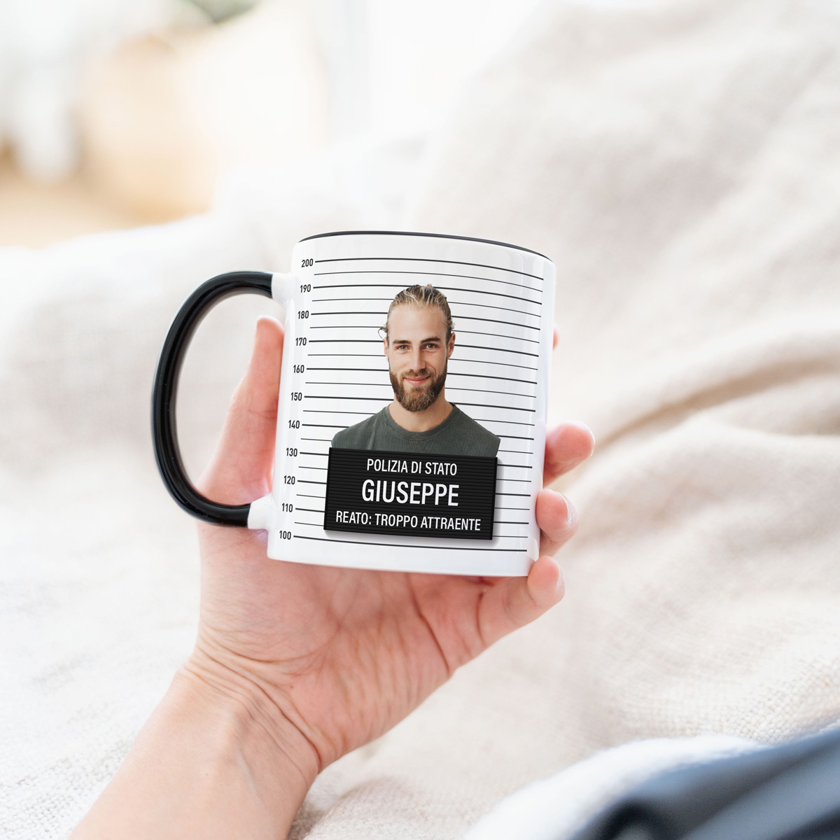Tazza Personalizzata con Faccia in Stile Foto Segnaletica