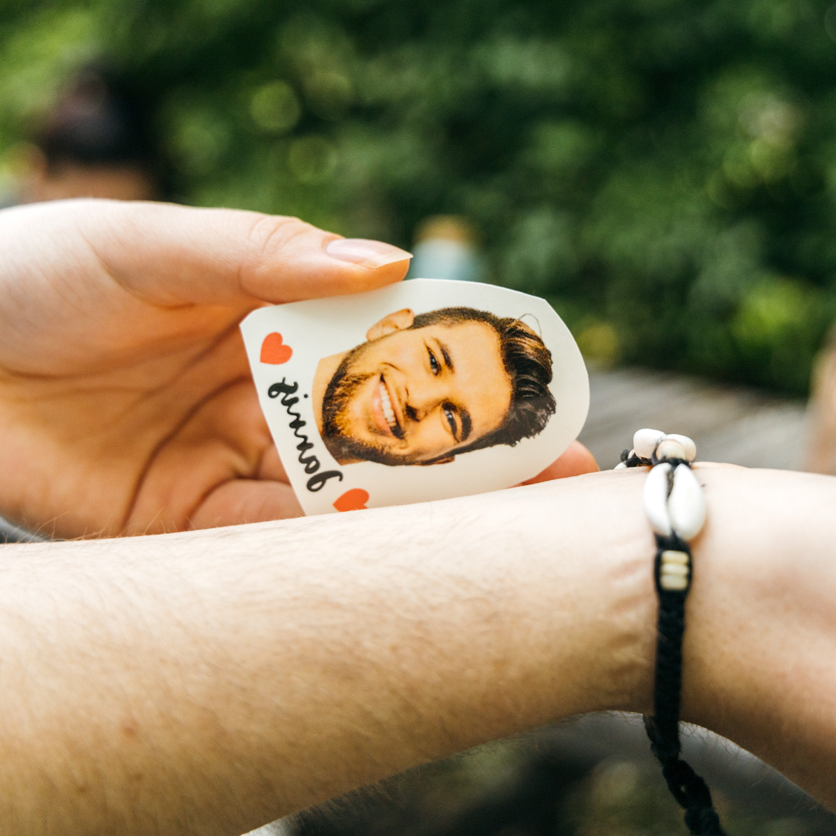 Set di 6 Tatuaggi Personalizzati con Faccia e Testo