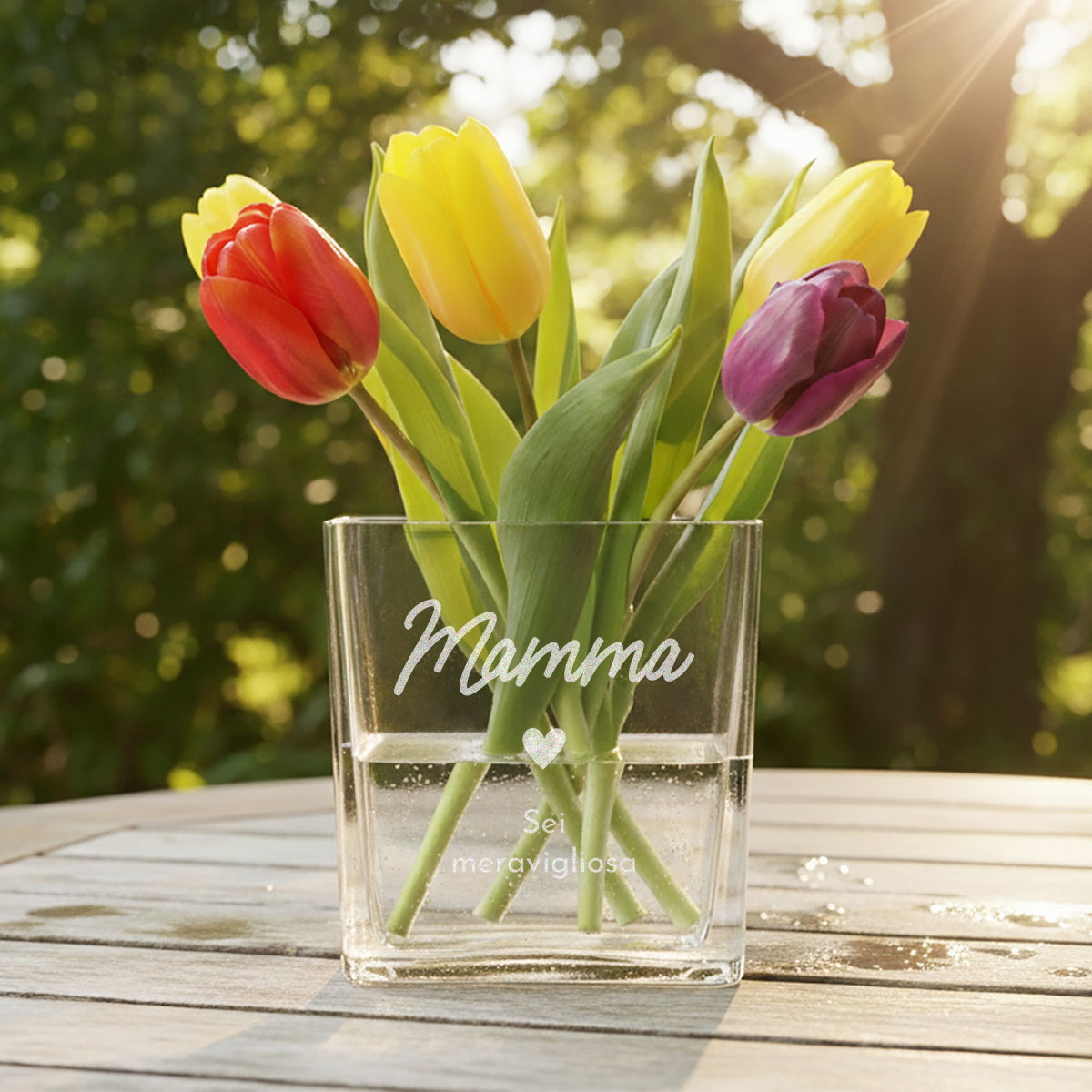 Vaso per Fiori Personalizzato con Testo e Simbolo