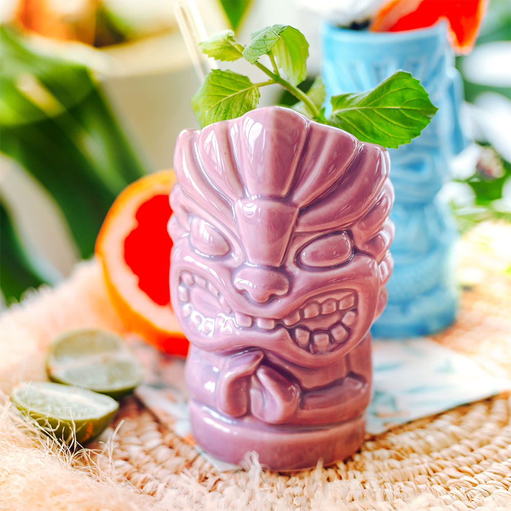 Set di 2 Bicchieri Tiki in Ceramica