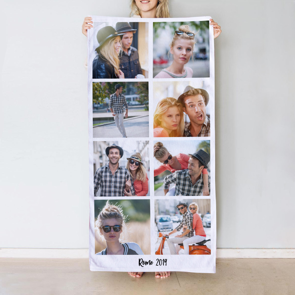 Asciugamano Personalizzato con 8 Foto e Testo 