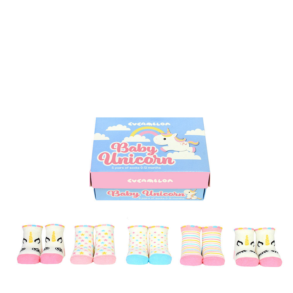 Set 5 Calzini Unicorno per Neonato