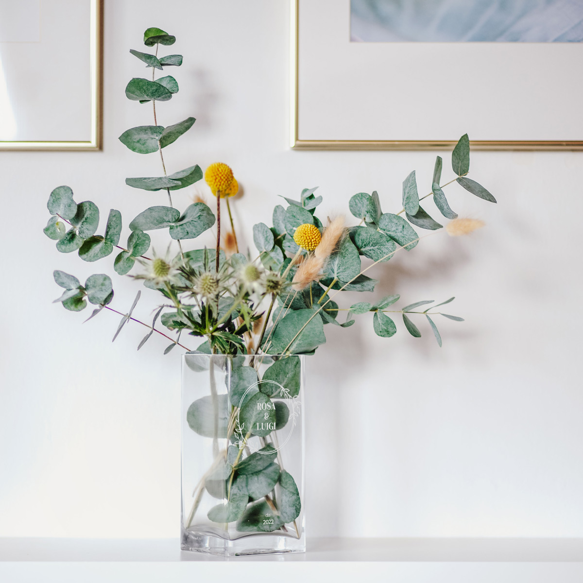 Vaso Personalizzato con Testo e Design Floreale