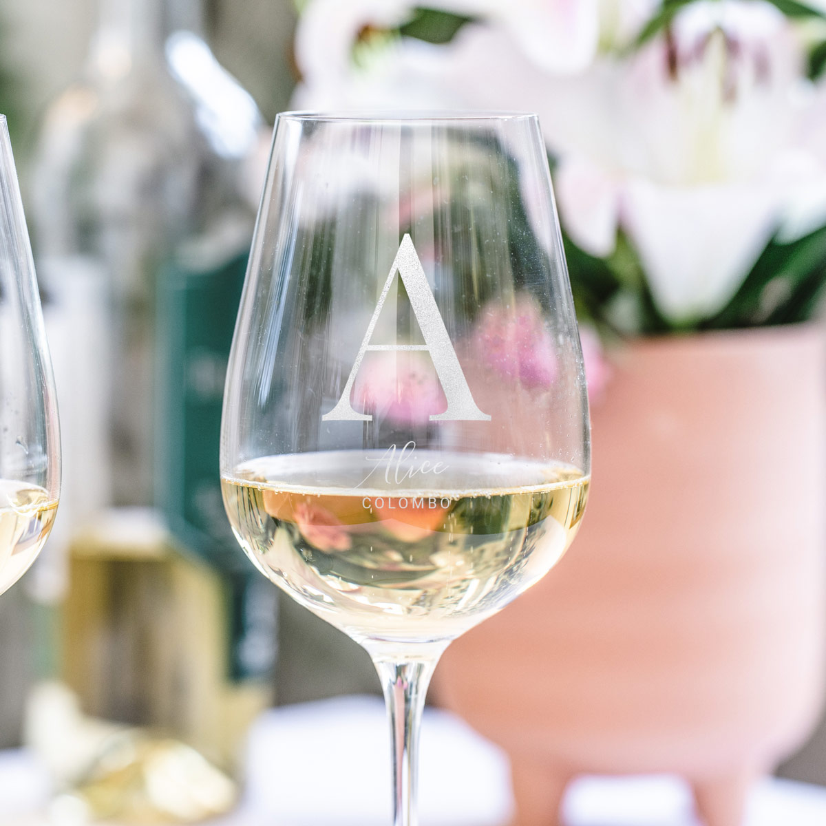 Calice da Vino Personalizzato con Monogramma
