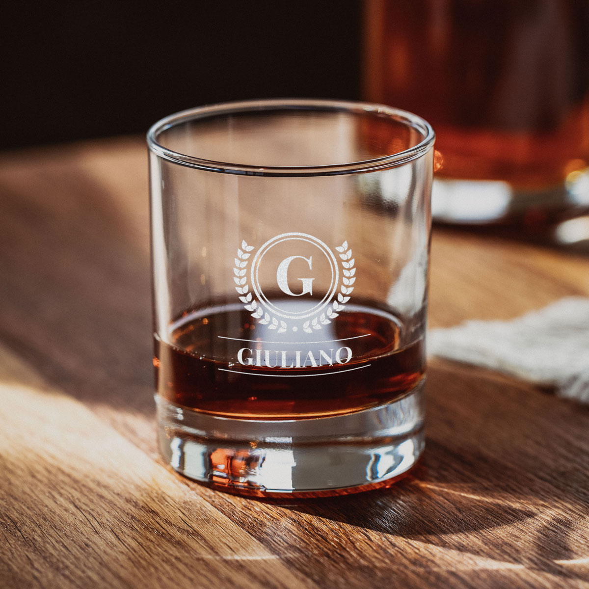 Bicchiere da Whisky Personalizzato con Monogramma Regali per Lui Regali per un Amico Regali per il Fratello Regali per il Papà Regalini