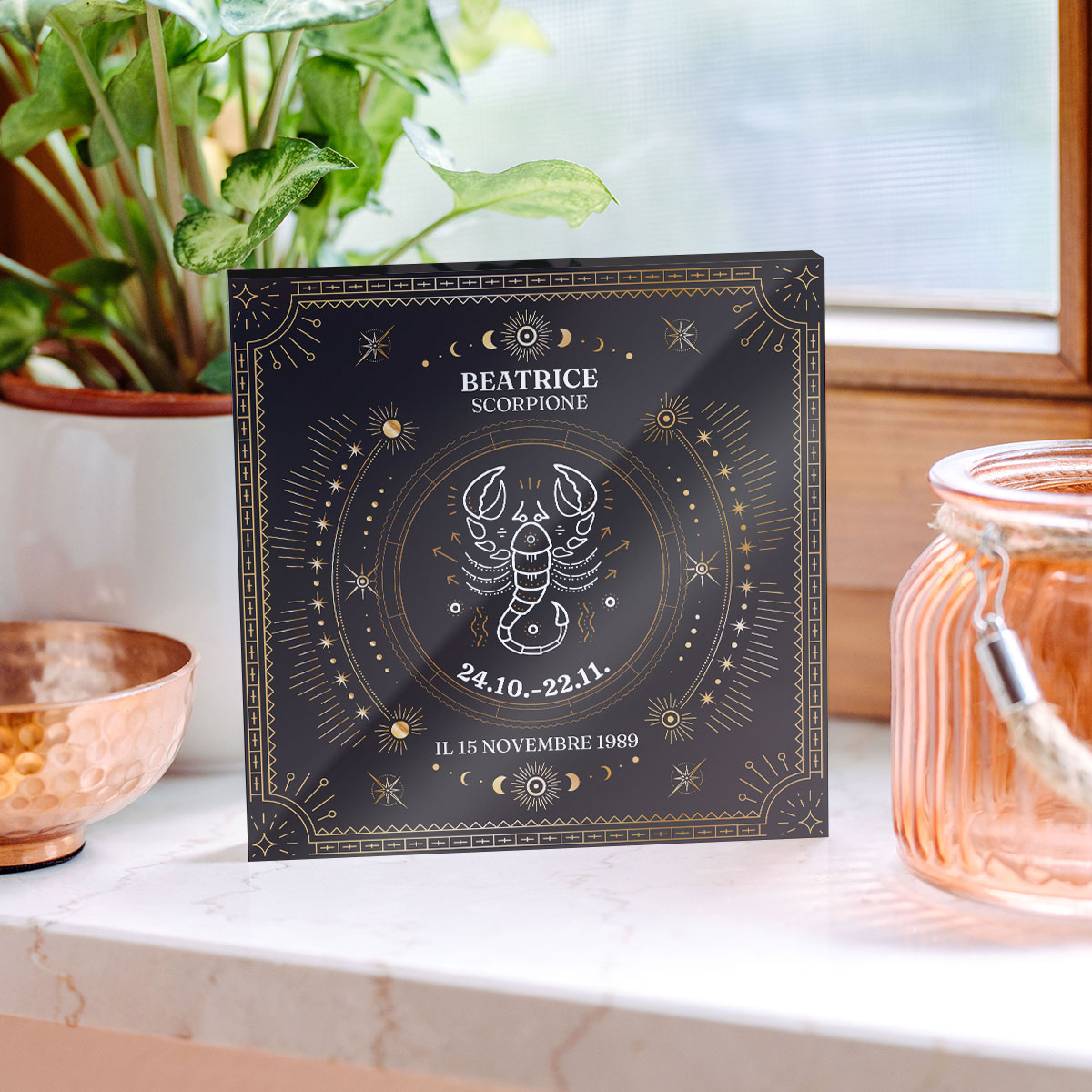 Stampa su Acrilico Personalizzata con Segno Zodiacale
