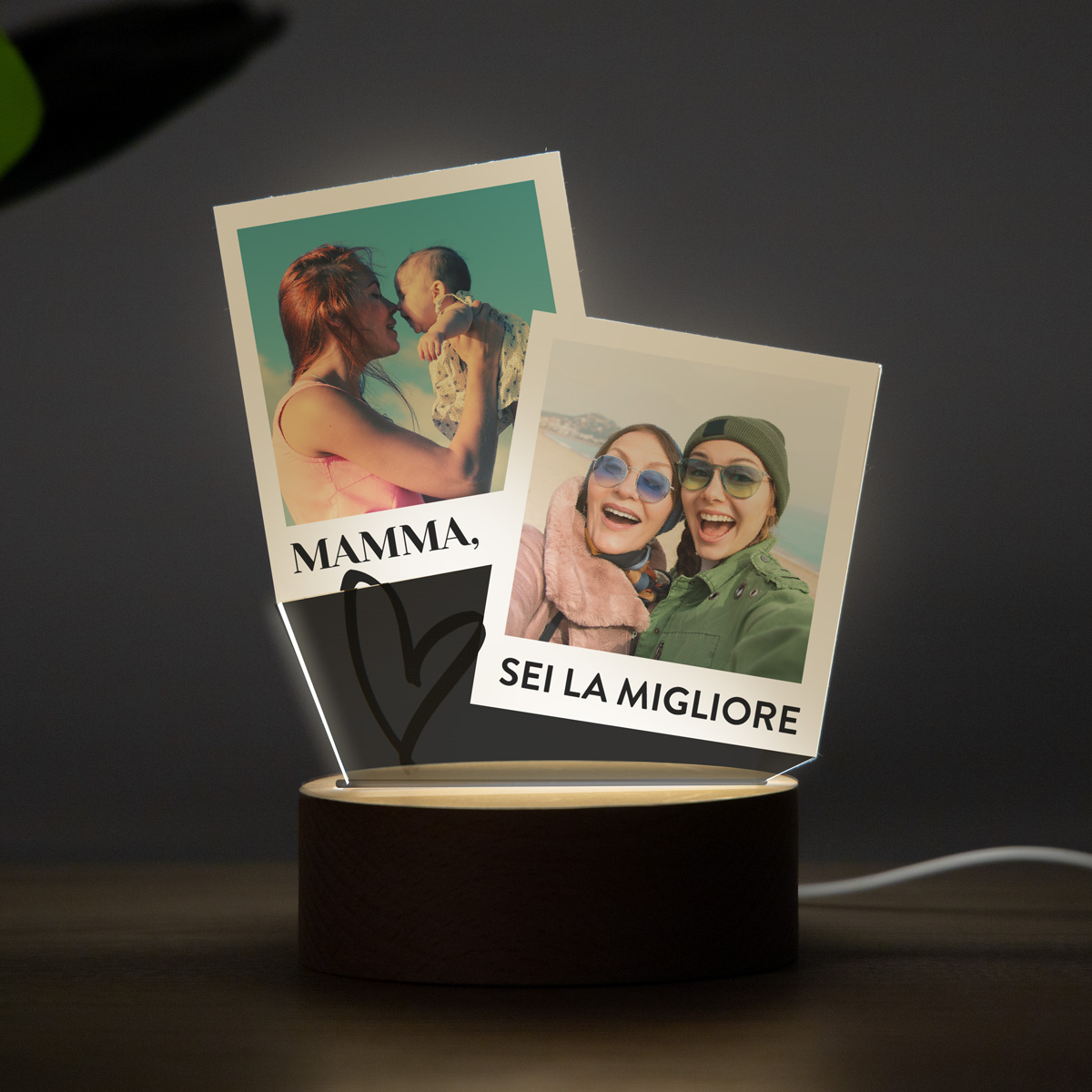 Lampada LED Personalizzata con Foto Polaroid regali per la mamma lampada led con design a polaroid