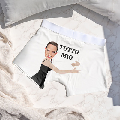 Mutande Personalizzate con Viso e Testo Regali di San Valentino per Lui