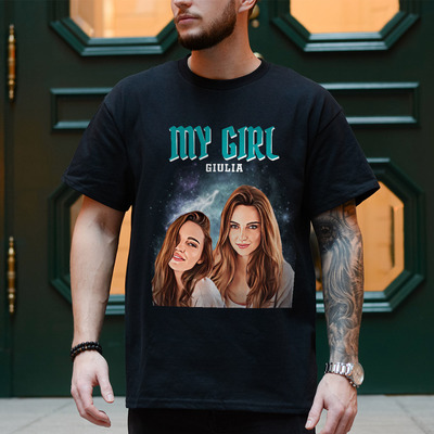 Maglietta Personalizzata Bootleg Vintage Regali di San Valentino