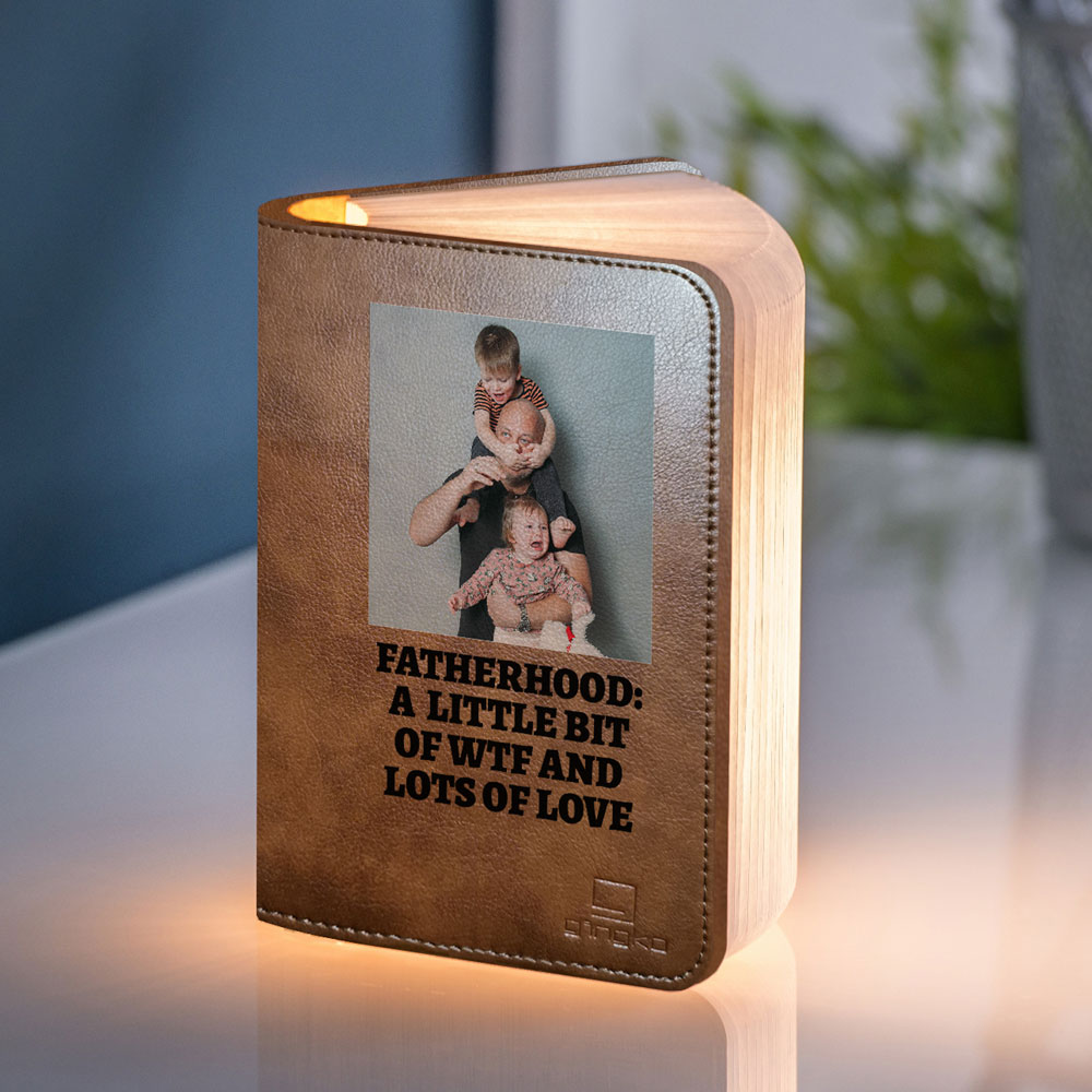 regali per il papà lampada libro con foto e testo