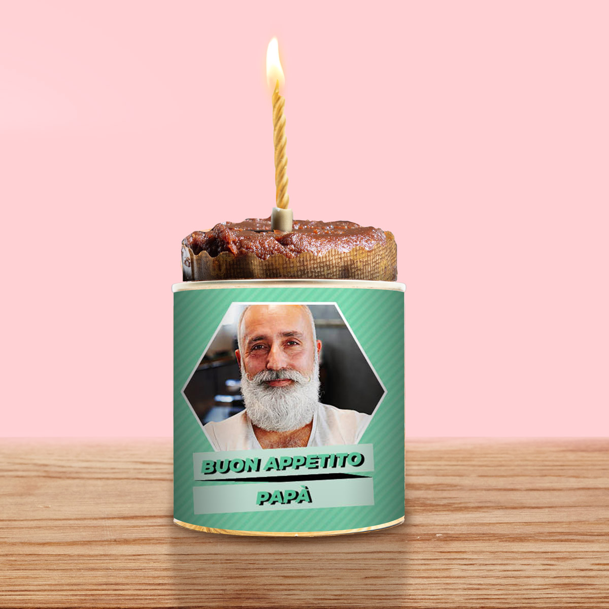 Torta in Lattina Personalizzata con Foto e Testo regali per la festa del papà torta in lattina con foto e testo