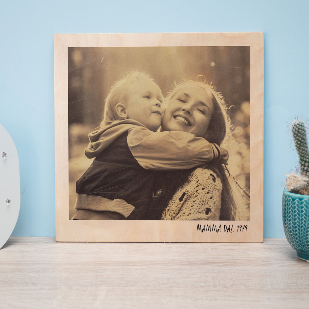 regali per la festa della mamma stampa su legno con foto polaroid