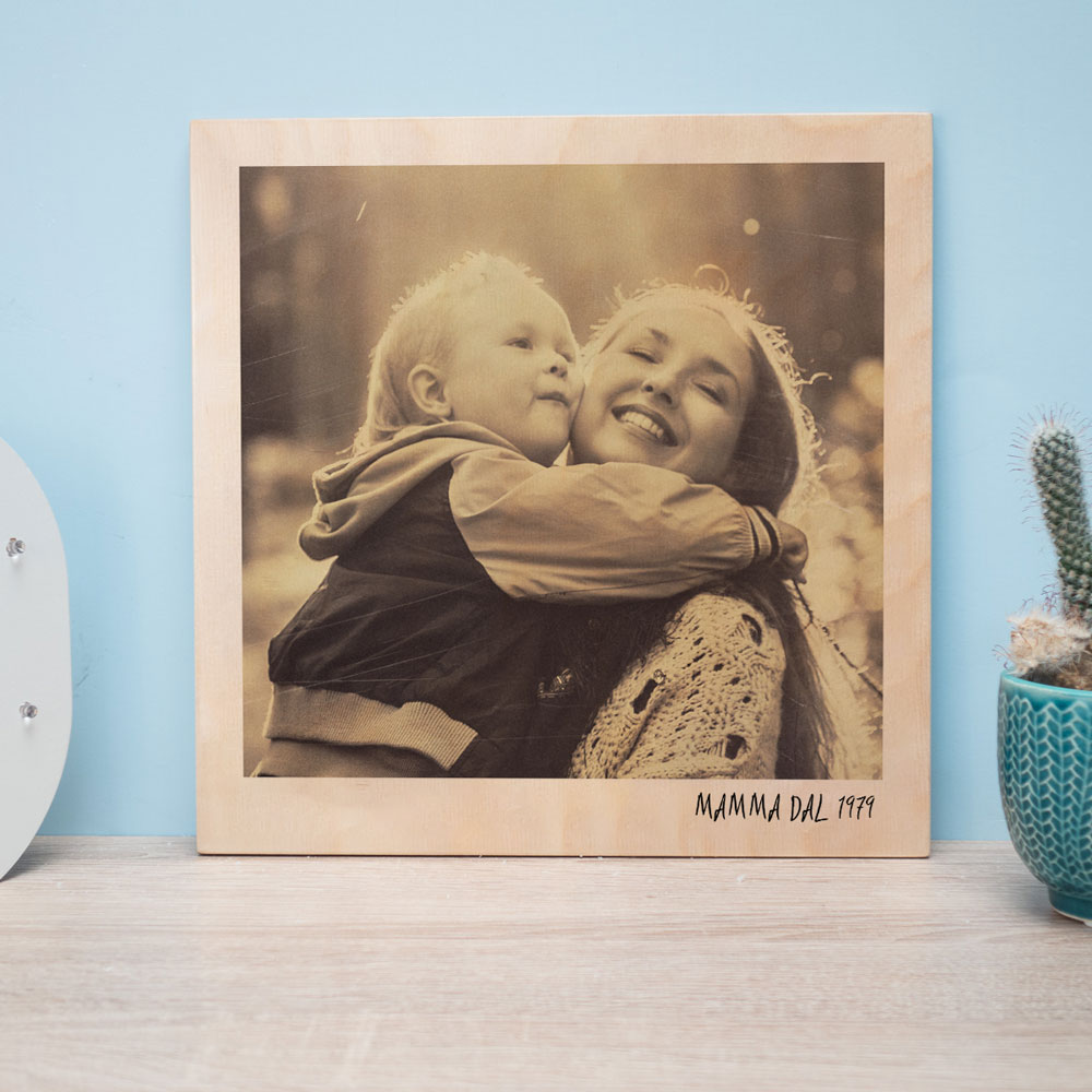 regali per la mamma quadro in legno in stile polaroid personalizzabile